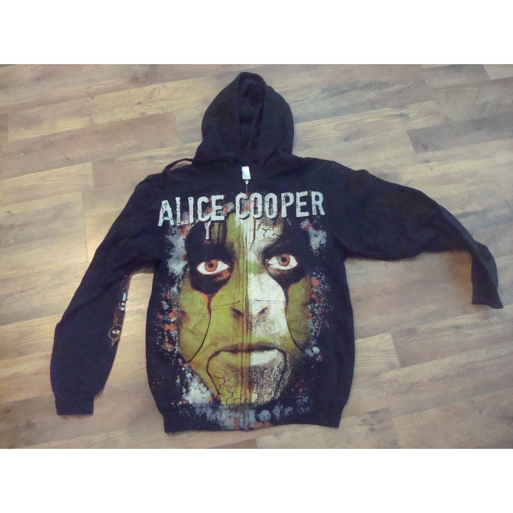 ALICE COOPER HOODIE ZIPPER ART POISON SIZE SMALL  DEADSTOCK  VINTAGE TT1
